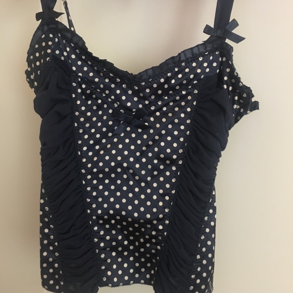 Polka dot navy top